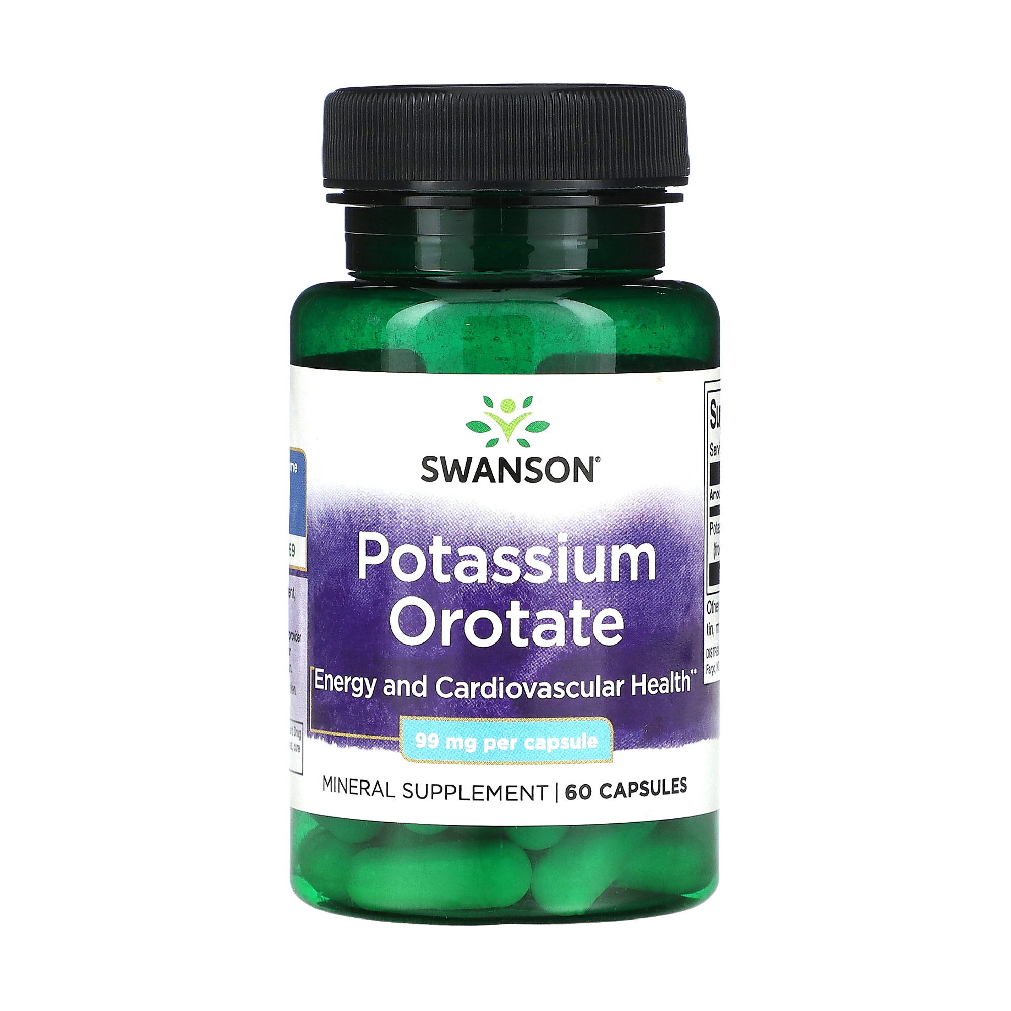 Оротат калію Swanson Potassium Orotate 99 мг, 60 капсул