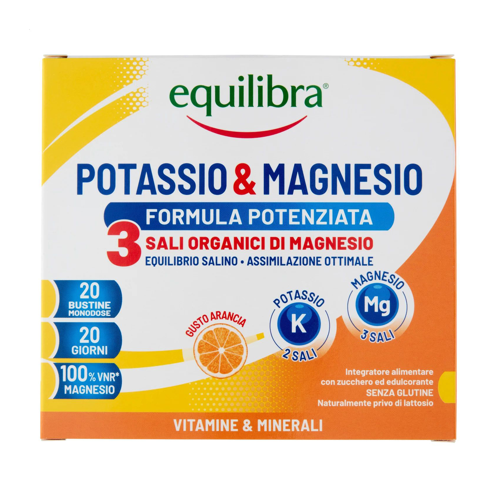 Покращена формула калію та магнію equilibra Potassio &amp; Magnesio, зі смаком апельсина, 20 саше